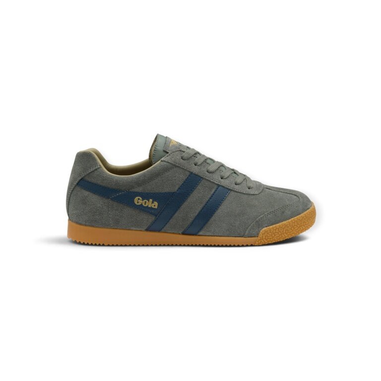 Gola Harrier Suede Leather Sneakers 2026 asphalt grey/navy blue men's