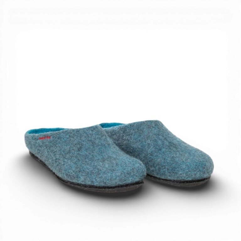 Gottstein Slippers Magicfelt 709 (100% Wool) blue-grey (Size 43-46)
