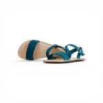 Grand Step Shoes Sandal Fira Barfoot Nubuck Leather Petrol Blue Ladies