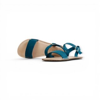 Grand Step Shoes Barefoot Sandal Fira Barfoot Nubuck Leather Petrol Blue Ladies