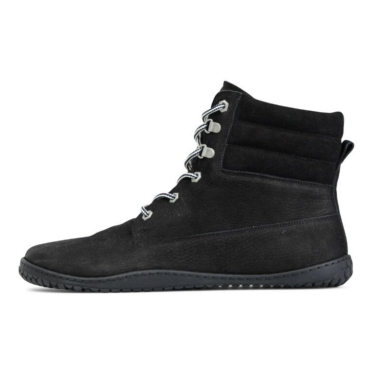Grand Step Shoes Winter Boots - Barefoot Shoes Nox Barefoot Lace Bootie (Nubuck Leather) black