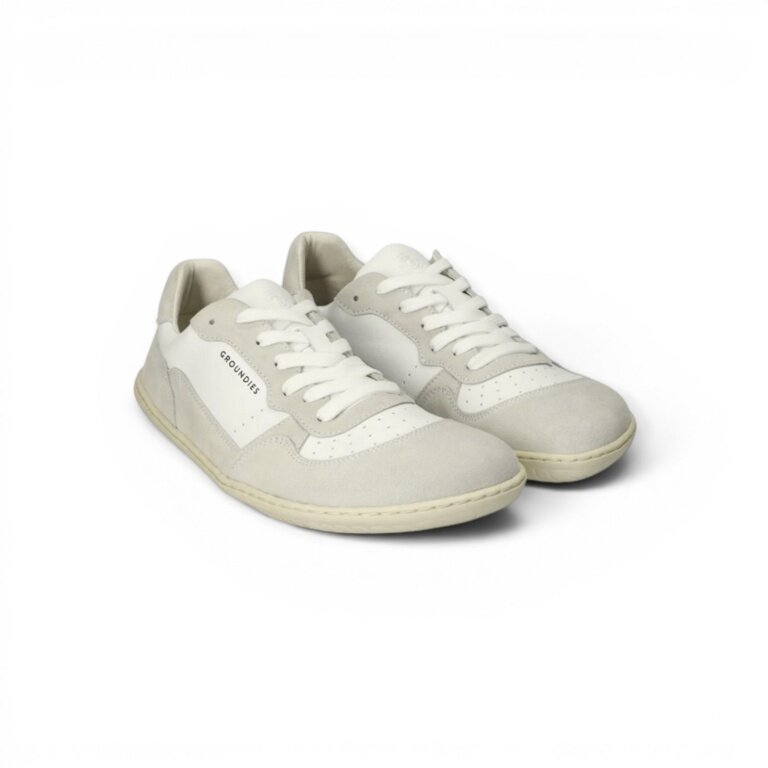 Groundies Barefoot Shoes Sneakers Nova GO1+ (Zero Drop, Suede) white/grey ladies