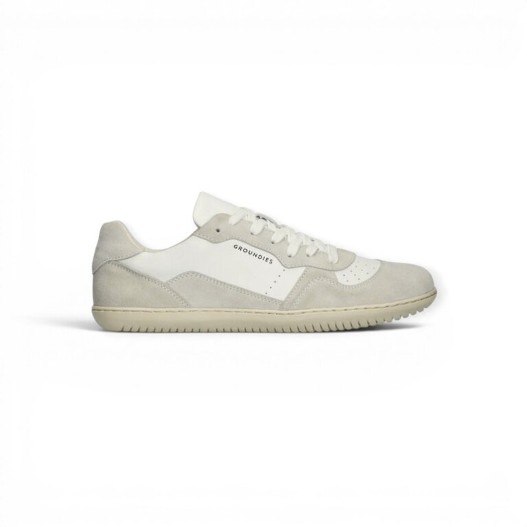 Groundies Minimal Sneakers Nova GO1 (Zero Drop, Suede) white/grey ladies