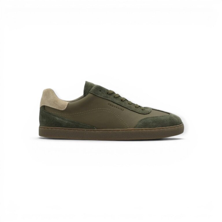 Groundies Sneakers Panama (Zero Drop, wide toe box) khaki green men's