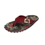 Gumbies flip flops Original Hibiscus grey/red men's