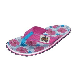 Gumbies flip flops Original Mixed Hibiscus pink/multicoloured for women