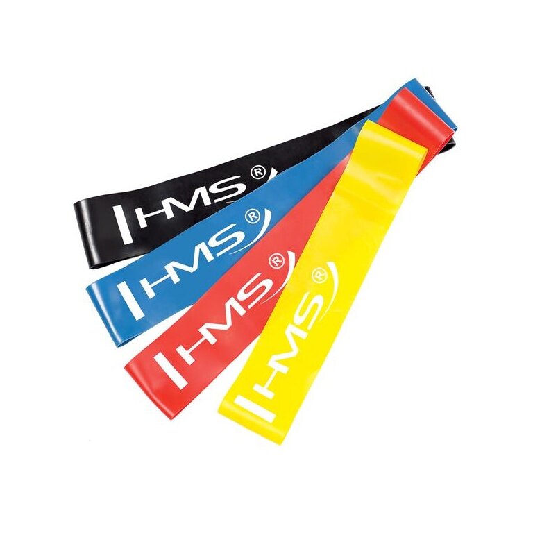 HMS Fitness GU04 Resistance Band 4 Piece Set (black/blue/red/yellow)