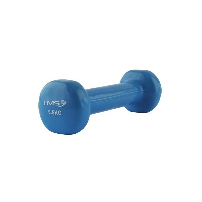 HMS Fitness Dumbbell (Cast Iron with Vinyl Coating) 0.5kg blue - 1 piece