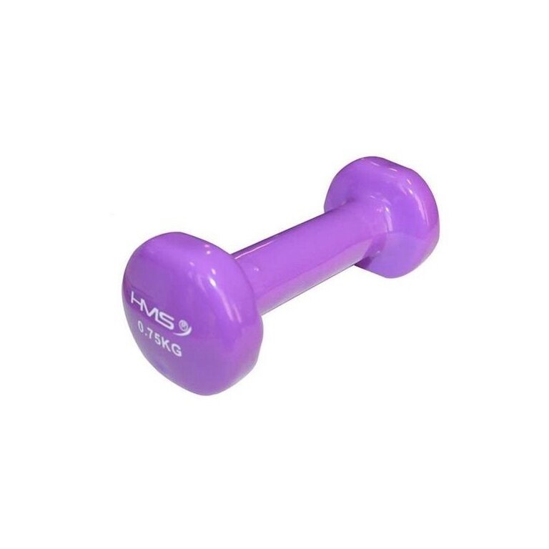 HMS Fitness Dumbbell (Cast Iron with Vinyl Coating) 0.75kg Purple - 1 Piece