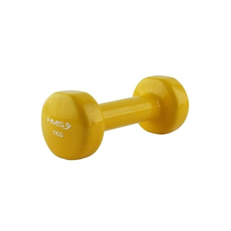 HMS Fitness Dumbbell 17023 (Cast Iron with Vinyl Coating) 1kg yellow - 1 piece