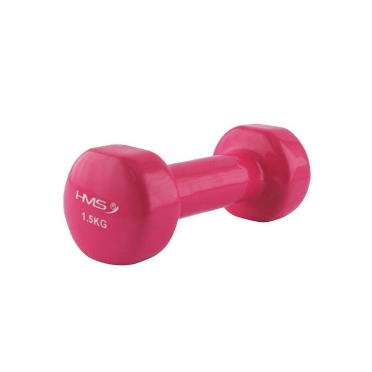 HMS Fitness 17023 Dumbbell made of cast iron with vinyl coating 1.5kg pink - 1 piece
