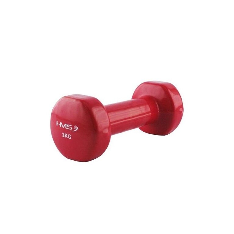 HMS Fitness 17023 Dumbbell made of cast iron with vinyl coating 2kg red- 1 piece