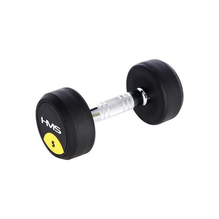 HMS Fitness Dumbbell Pro Round Dumbbell with Rubber Coating 5 kg - 1 Piece