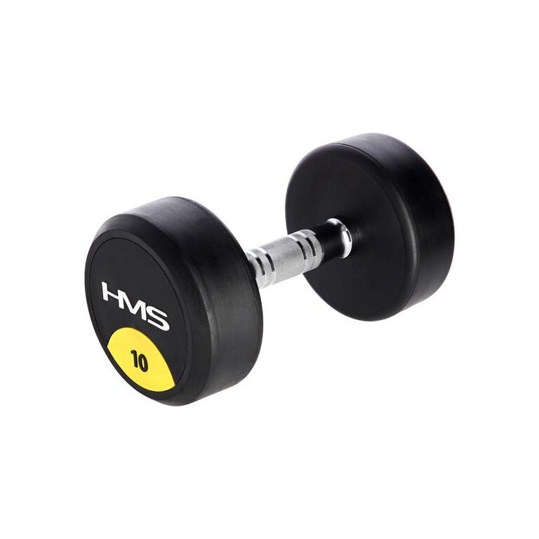 HMS Fitness HG Pro Dumbbell 10kg with Rubber Coating - 1 Piece
