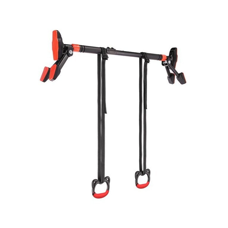 HMS Fitness DDG03 Multifunctional Door Frame Bar with Gymnastic Rings Black/Red