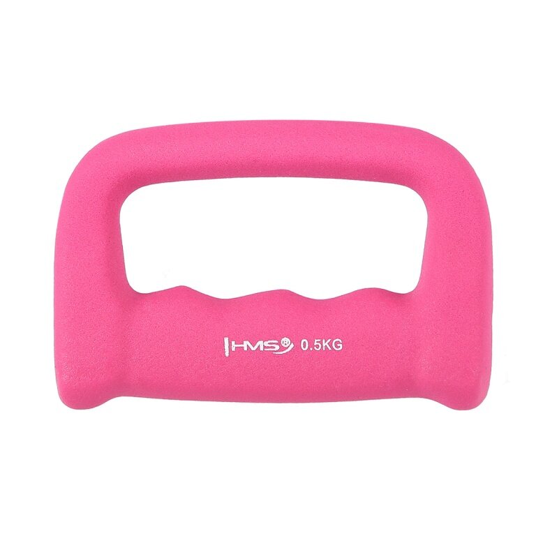 HMS Fitness Grip Dumbbell CK05 (Knuckle Duster) made of cast iron with neoprene coating - 0.5kg pink - 1 piece