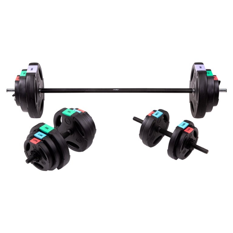 HMS Fitness Barbell Set (3 pieces) SGSP60 (1x Barbell, 2x Dumbbells) 62 kg