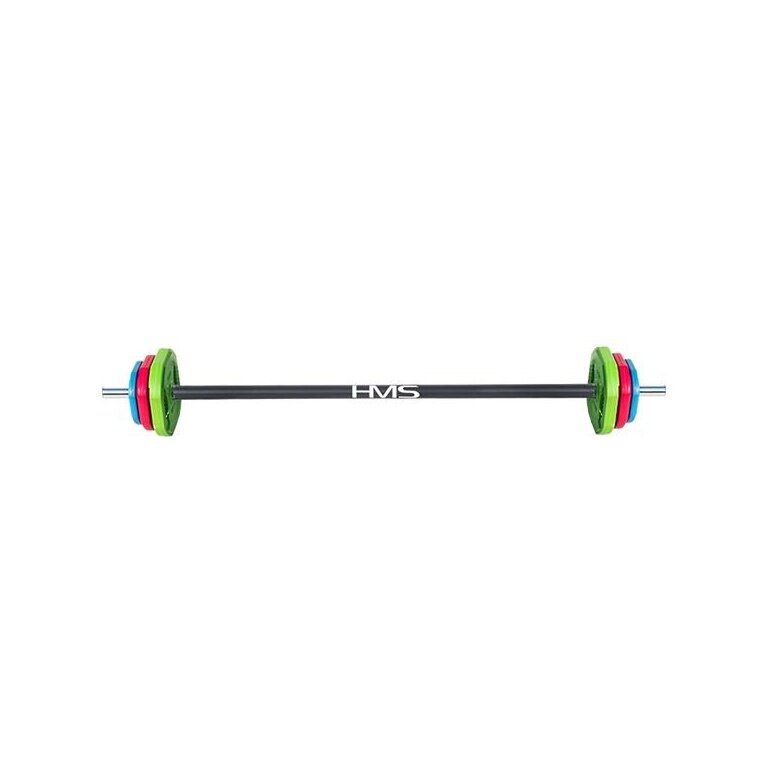 HMS Fitness Barbell Set SBP20 (6 discs, chrome steel, rubber) 20 kg