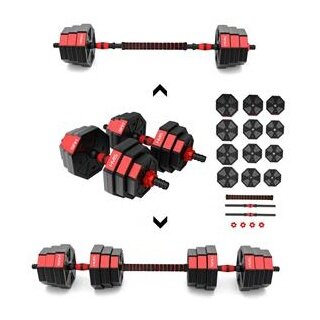 HMS Fitness SGK20 Bar Dumbbell-Barbell (octagonal) made of Composite 20kg