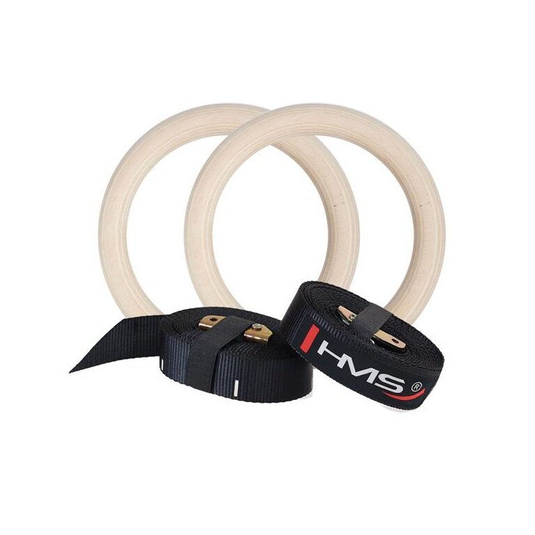 HMS Gymnastics Rings TX07 (made of wood with length markings) - 2 pieces