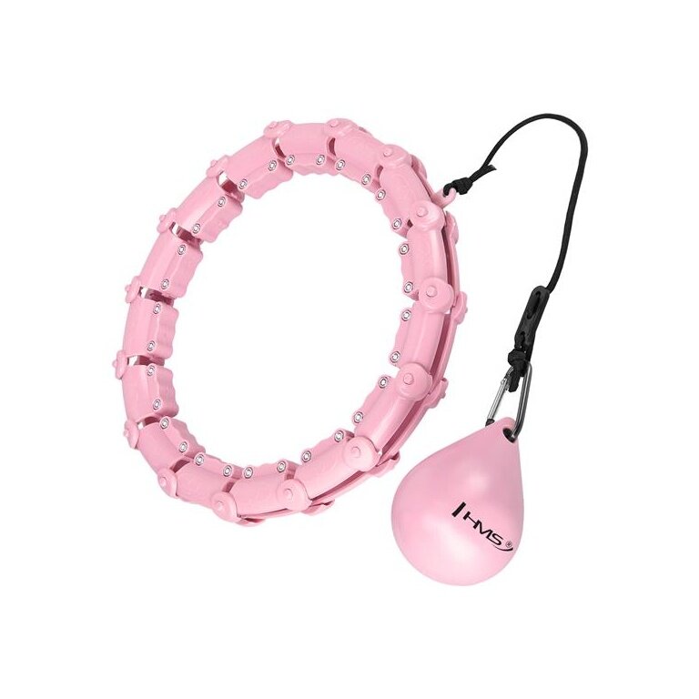 HMS Gymnastics Hoop Hula-Hoop HHW02 with Massage Points and Gravity Ball - pink