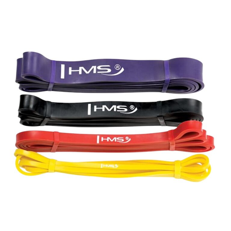 HMS Premium Resistance Band GU05 Set (purple, black, red, yellow) - 4 pieces
