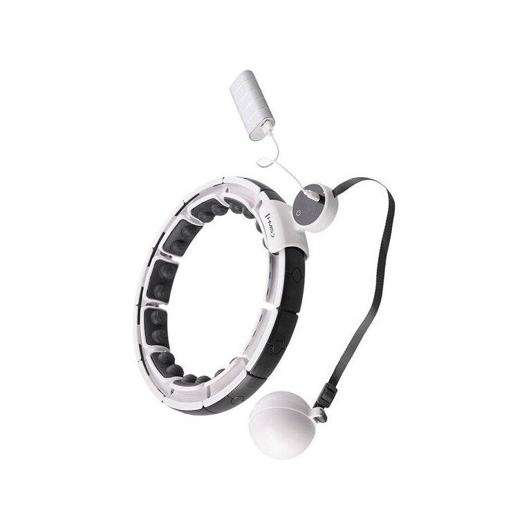 HMS Gymnastics Hoop Hula-Hoop HHM016 with Massage Points and Gravity Ball - white/grey