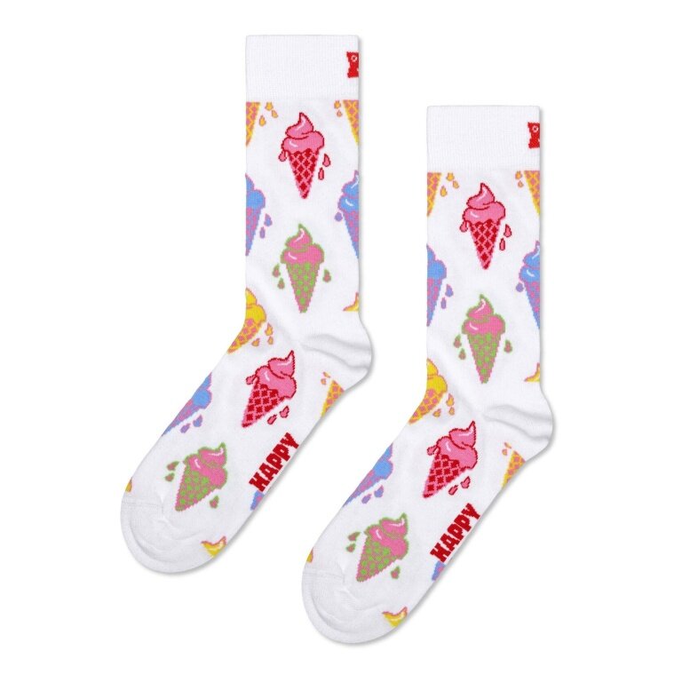 Happy Socks Daily Sock Crew Ice Cream (Ice Cream) white - 1 pair