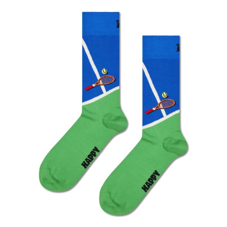 Happy Socks Daily Sock Crew Tennis Racket blue/green - 1 Pair