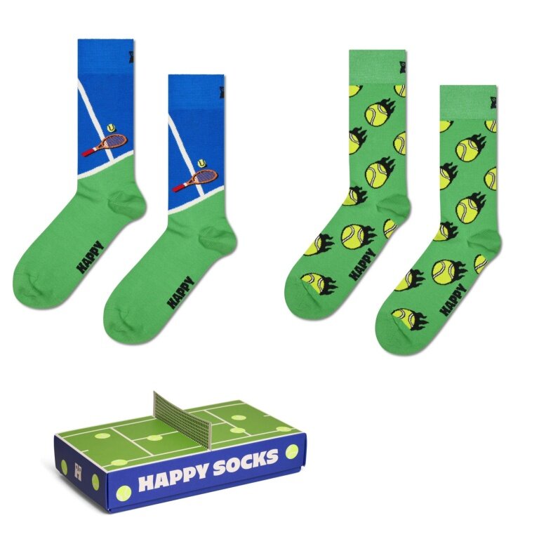 Happy Socks Daily Socks Crew Tennis Gift Box green - 2 pairs