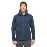 Haglöfs Rosson Fleece Jacket with Hood (Midlayer, 4-Way Stretch Fleece Material) Dark Blue Men's