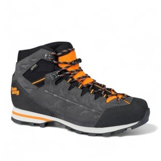 Hanwag Hiking Shoes Makra Light GTX (Approach, waterproof, suede) asphalt grey/orange men's