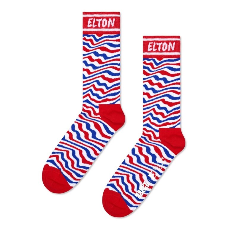 Happy Socks Daily Sock Crew Elton John Striped red - 1 Pair