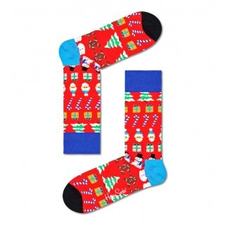 Happy Socks Daily Crew Sock All I Want For Christmas red - 1 Pair
