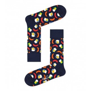 Happy Socks Daily Sock Crew Beer and Sausage dark blue - 1 pair