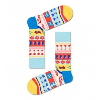 Happy Socks Daily Sock Crew Beach Time (Beach Day) colourful - 1 Pair