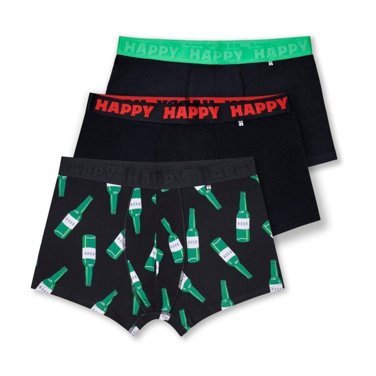 Happy Socks Underwear Boxer Shorts Beer (Cotton) Multicoloured Black Men's - 3 Pieces