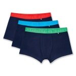 Happy Socks Underwear Boxer Shorts Solid (Cotton) navy blue Men's - 3 pieces