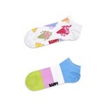 Happy Socks Daily Sock Sneaker Low Ice Cream & Stripe white/multicoloured - 2 Pairs