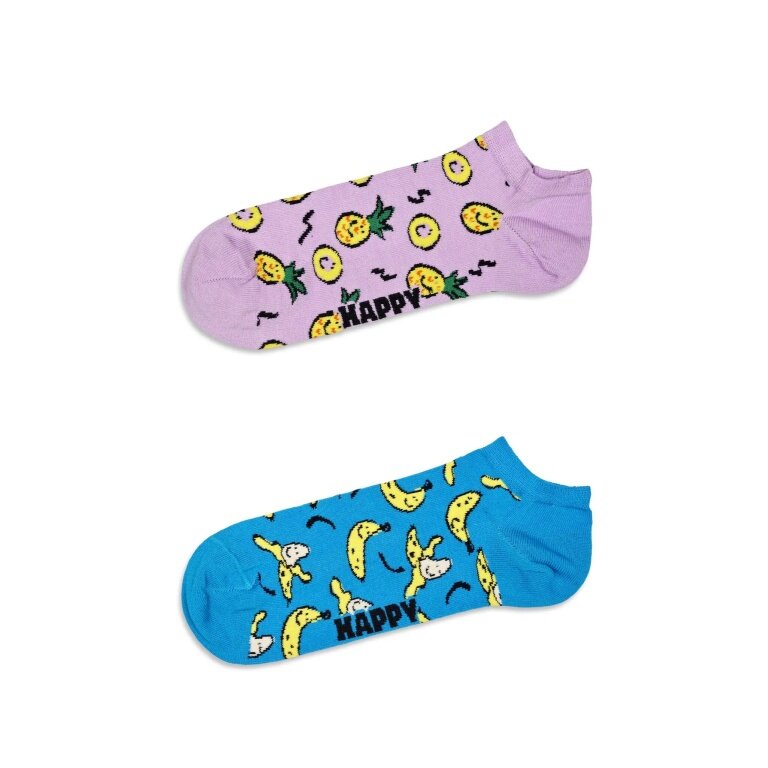 Happy Socks Daily Sock Sneaker Low Fruit (Pineapple/Banana) lilac/blue - 2 Pairs