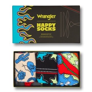 Happy Socks Daily Sock Crew Wrangler Gift Set Multicoloured <b>Gift Box </b> - 3 Pairs