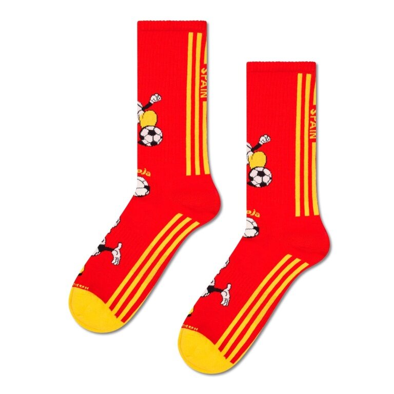 Happy Socks Daily Socks Crew Team Spain Football Sneaker red/yellow - 1 pair