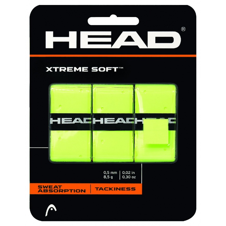 Head Overgrip Xtreme Soft 0.5mm (Allround/smooth/perforated/grippy) yellow 3-pack