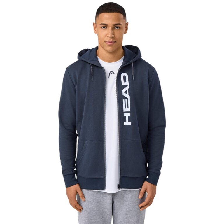 Head Hooded Sweatshirt Club Original Hoodie Full Zip (Mixed Fabric) 2025 Navy Blue Men's