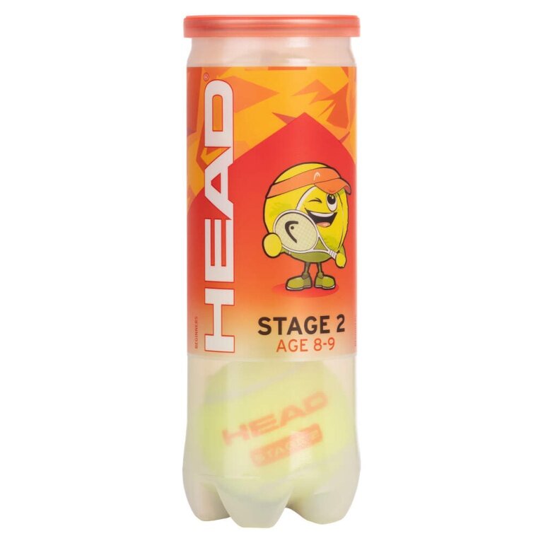 Head Methodik balls Stage 2 yellow/orange point 24x3 pack in a box