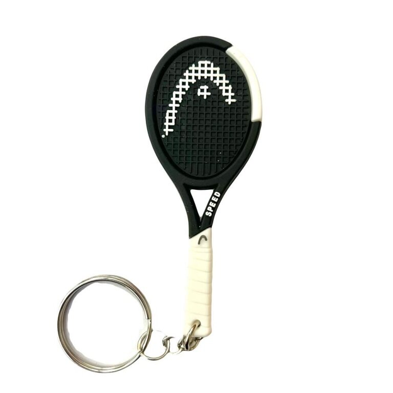 Head Keyring Mini Tennis Racket Speed Black/White - 1 Piece