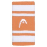 Head Sweatband Wrist Jumbo Logo Striped Apricot/White - 2 Pieces