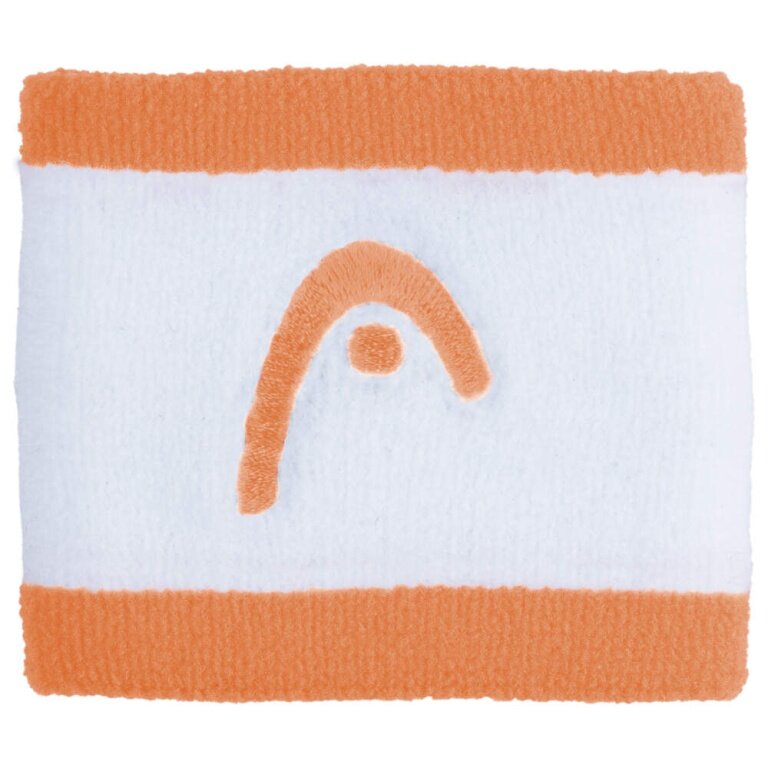 Head Sweatband Wrist Logo Striped Apricot/White - 2 Pieces