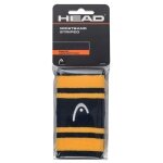 Head Sweatband Striped Wrist Jumbo navy blue/yellow - 2 pieces