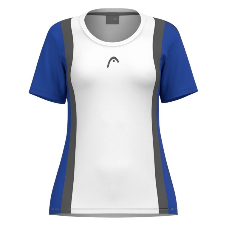 Head Tennis Shirt Club 25 Tech (100% Polyester, quick-drying) white/royal blue ladies